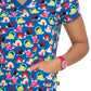 Women's 2-Pocket Tailored Body Print Lulu Scrub Top