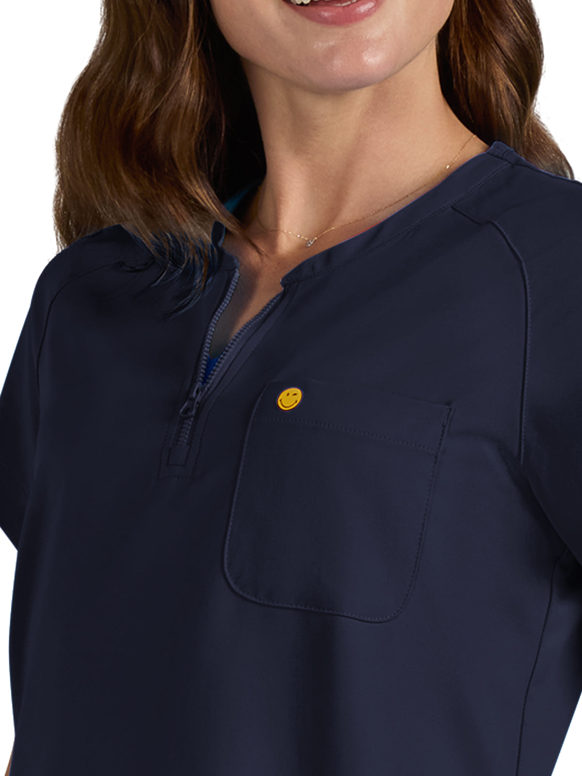 Women's Zipper Neck Ecstatic Scrub Top