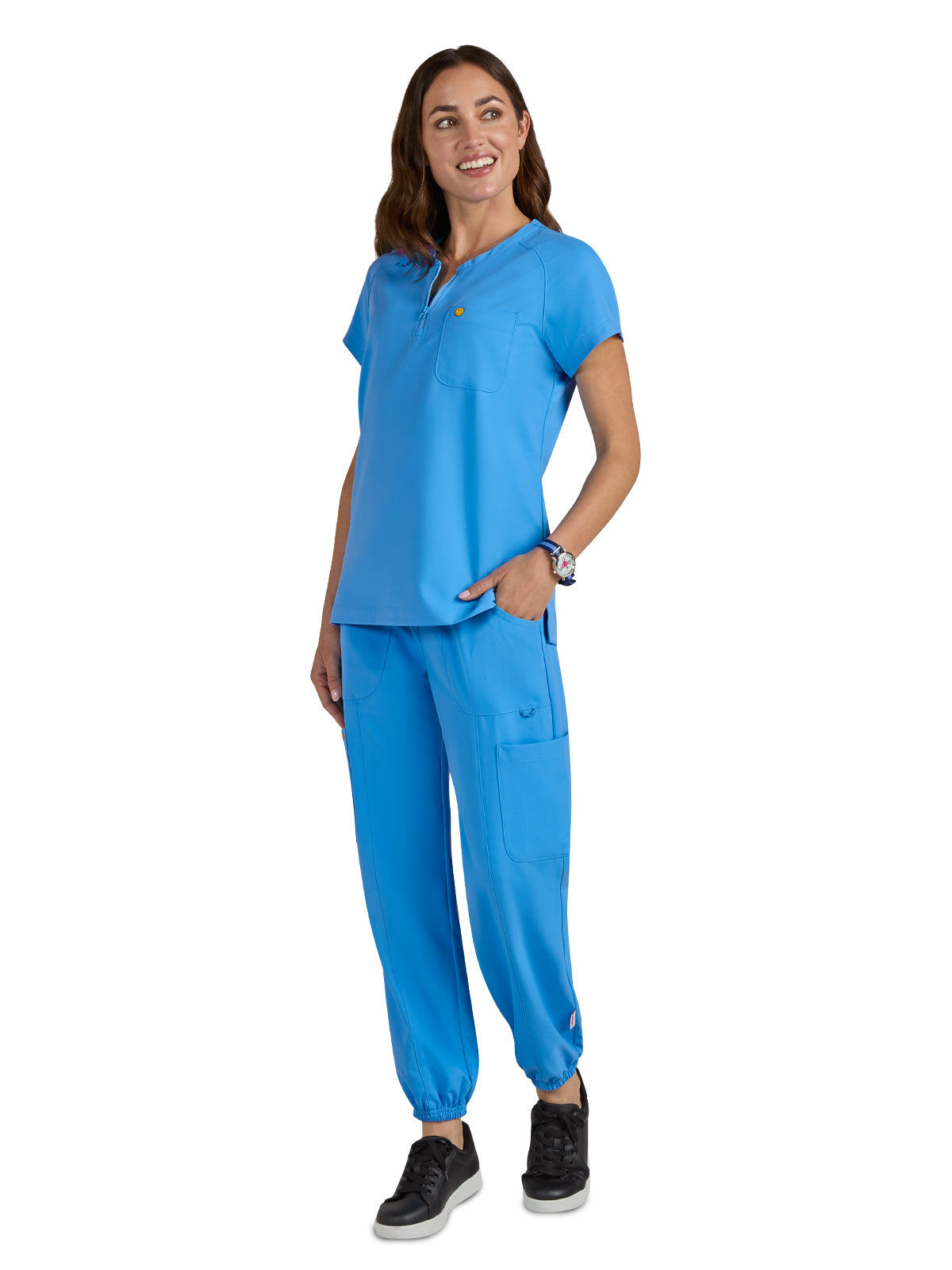 Women's Zipper Neck Ecstatic Scrub Top