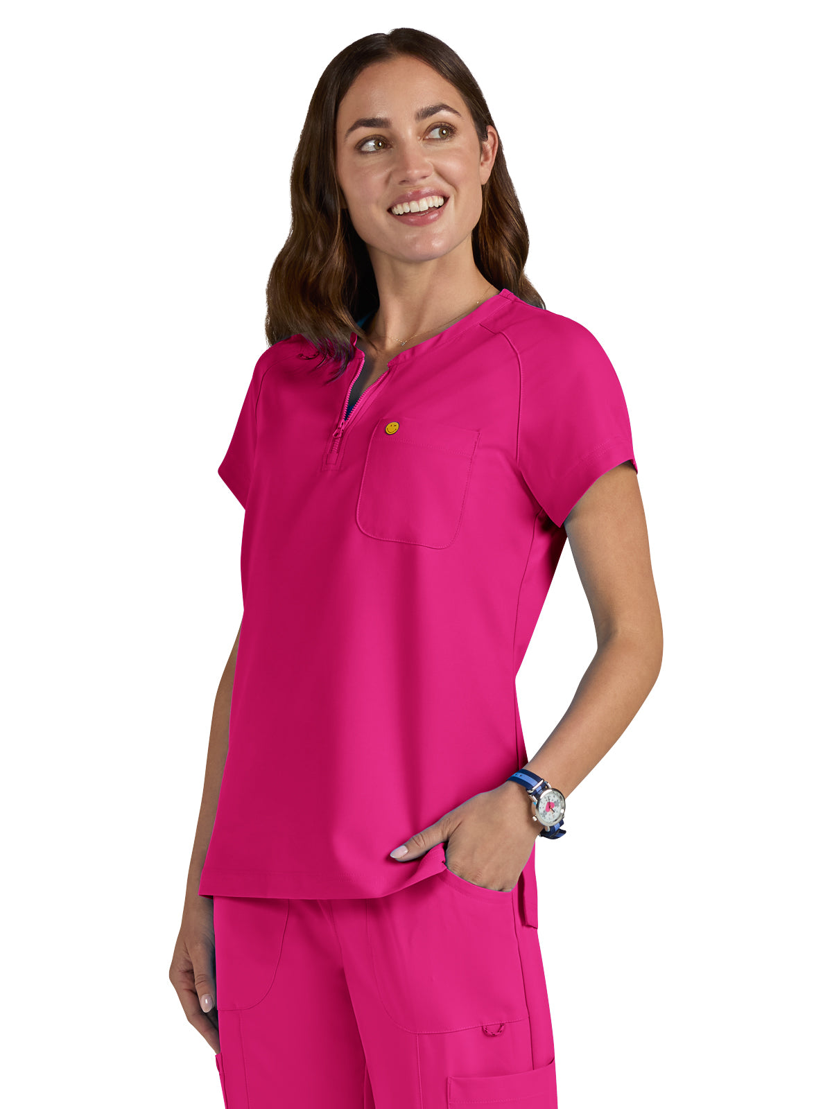 Women's Zipper Neck Ecstatic Scrub Top