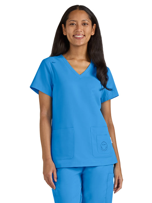 Women's 3-Pocket V-Neck Blissful Scrub Top