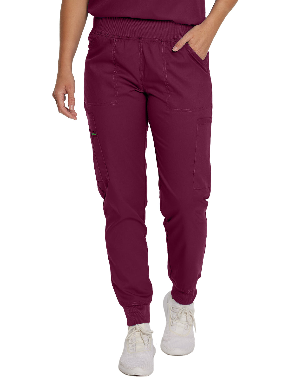 Women's 7-Pocket Mid-Rise Knit Yoga Waist Jogger Scrub Pant