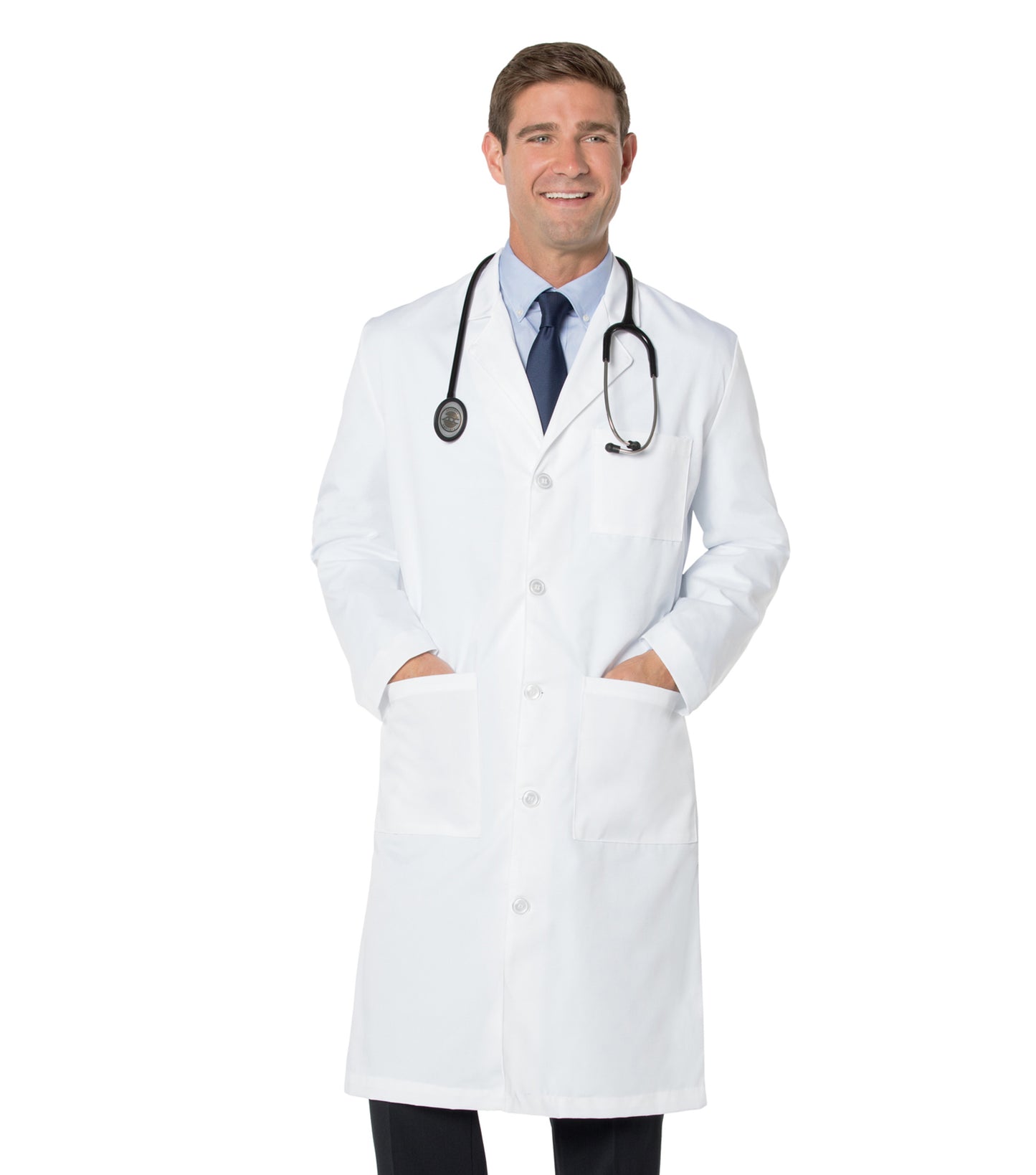 Men's Three-Pocket 43.5" Full-Length Lab Coat