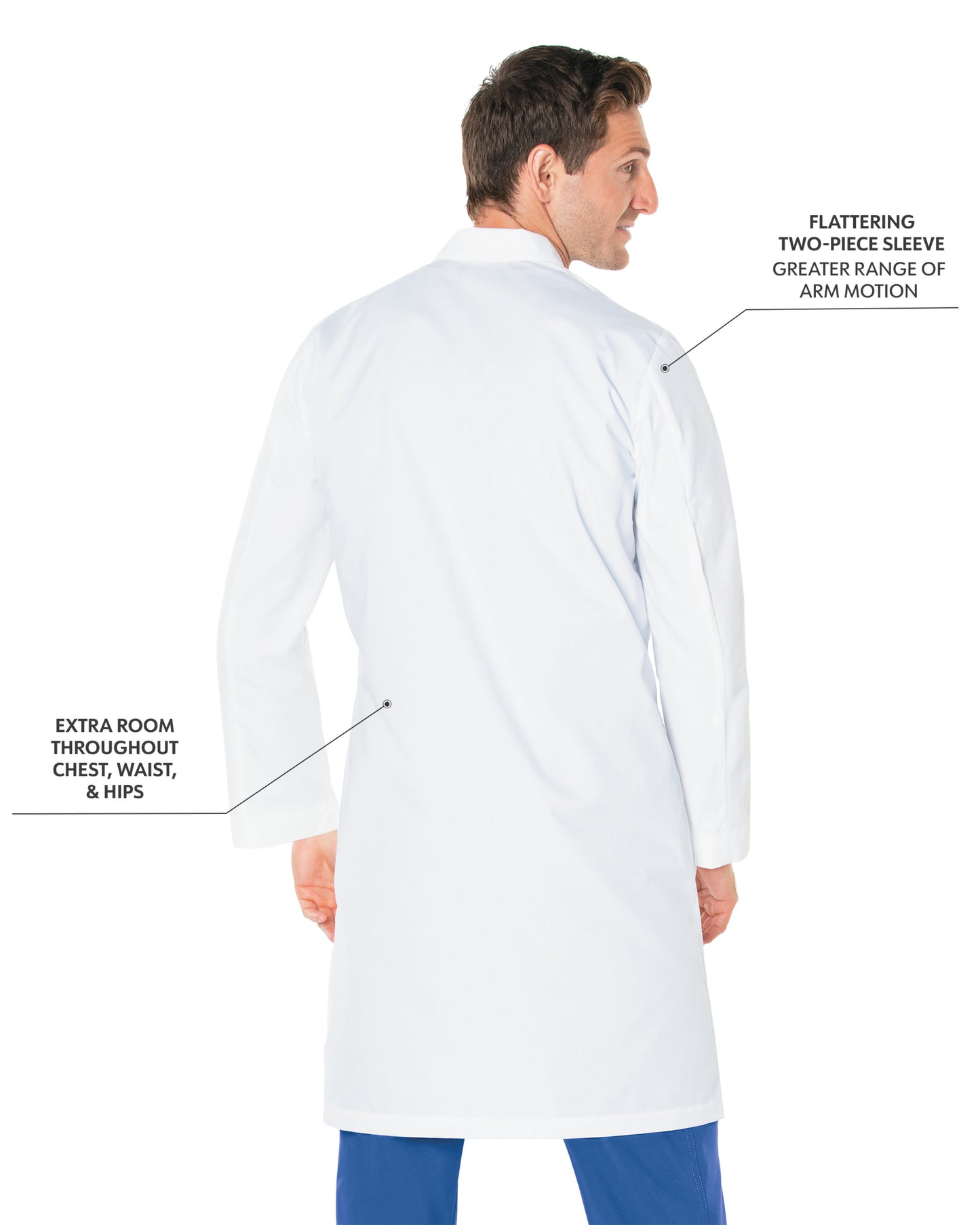 Men's Three-Pocket 41.5" Full-Length Lab Coat