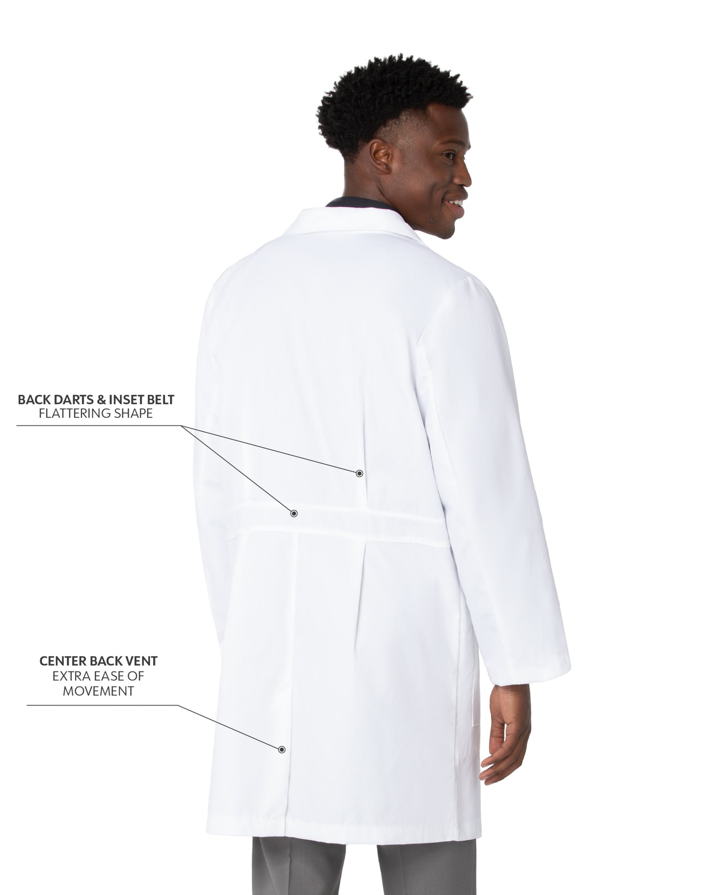 Men's Five-Pocket 37" Mid-Length Tablet Lab Coat