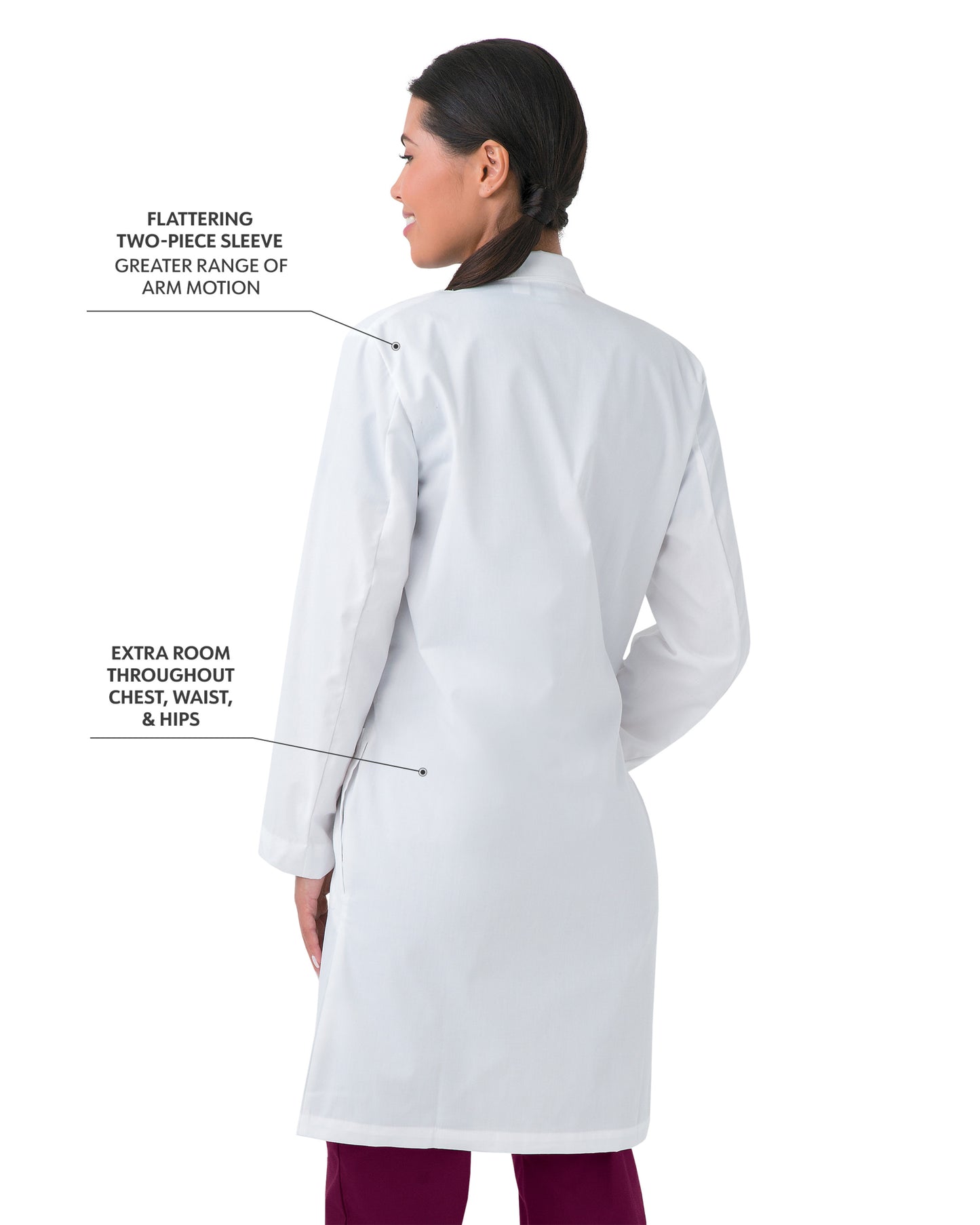 Unisex Three-Pocket 39" Full-Length Lab Coat