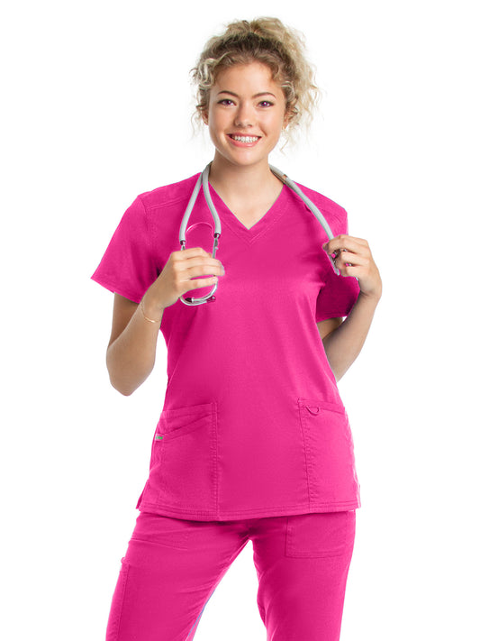 Women's 3-Pocket Fade Resistant V-Neck Scrub Top