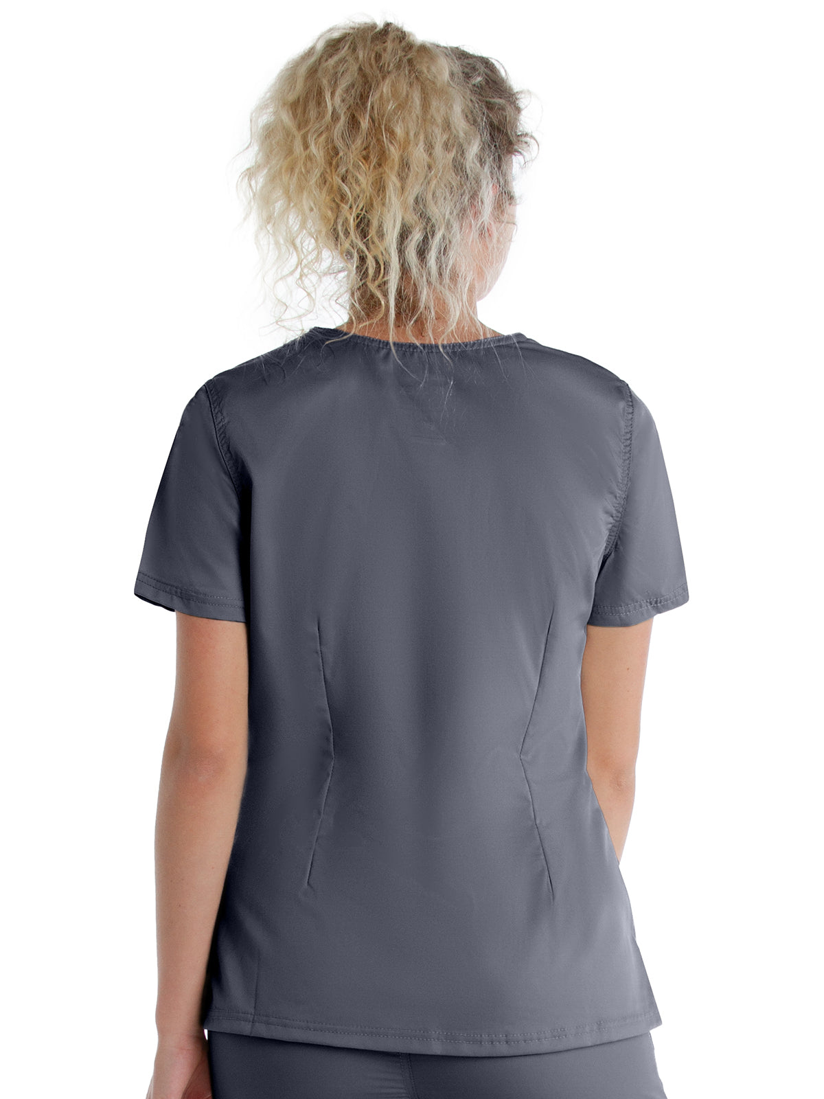 Women's 3-Pocket Mock Wrap Neck Scrub Top