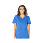 Women's 2-Pocket High-Low Hem V-Neck Scrub Top