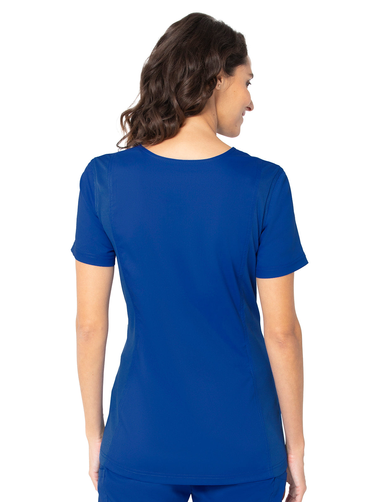 Women's 2-Pocket High-Low Hem V-Neck Scrub Top