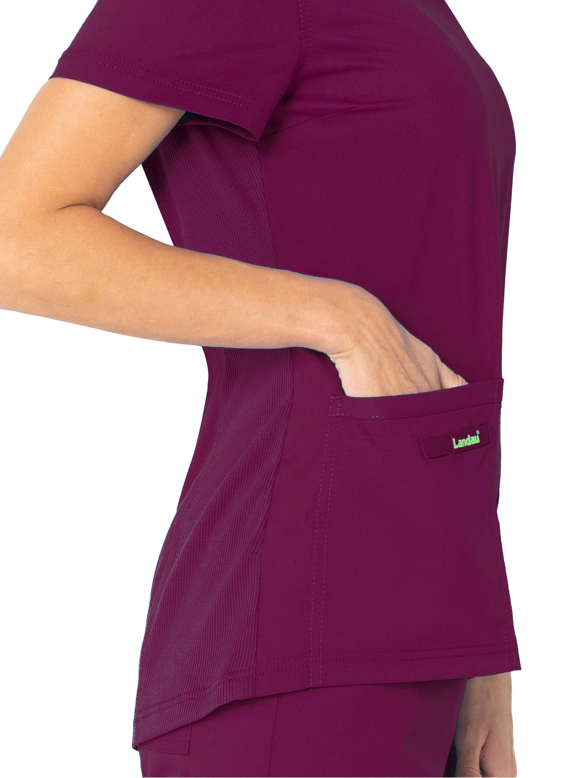 Women's 2-Pocket High-Low Hem V-Neck Scrub Top