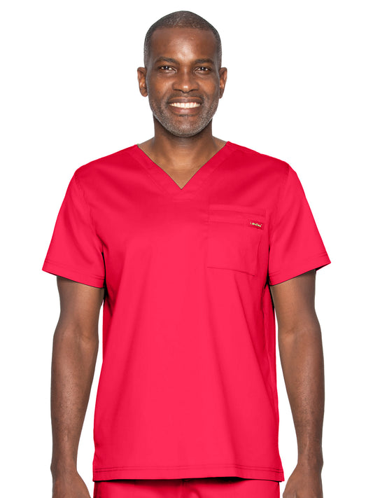 Unisex 2-Pocket Tuckable V-Neck Scrub Top