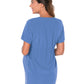 Women's 3-Pocket Adjustable Drawstring Empire Waist V-Neck Maternity Scrub Top