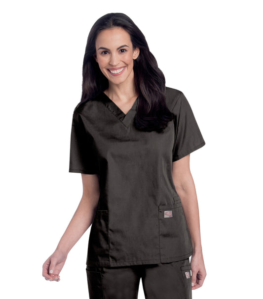 Women's 3-Pocket Clean Back V-Neck Scrub Top