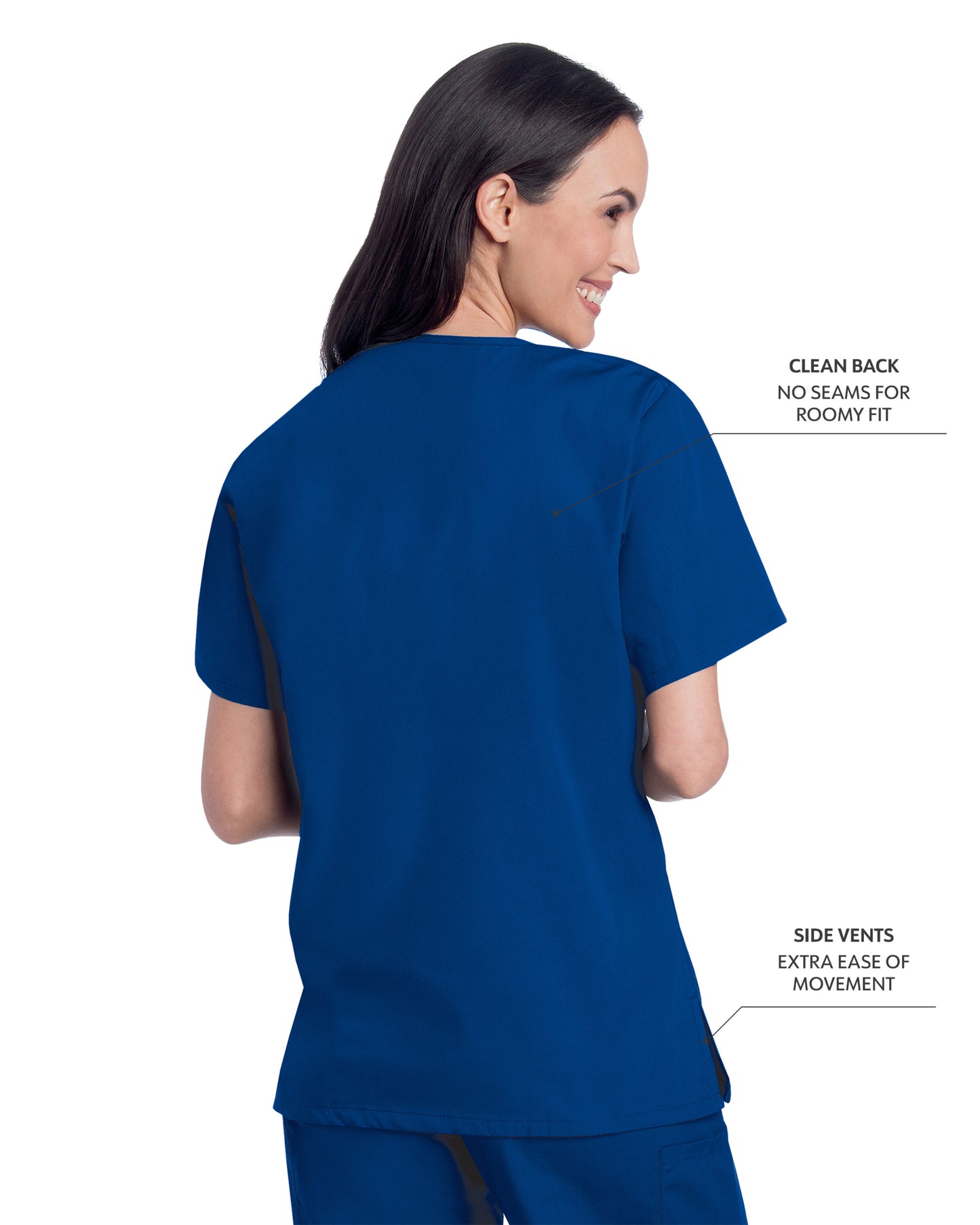 Women's 3-Pocket Clean Back V-Neck Scrub Top