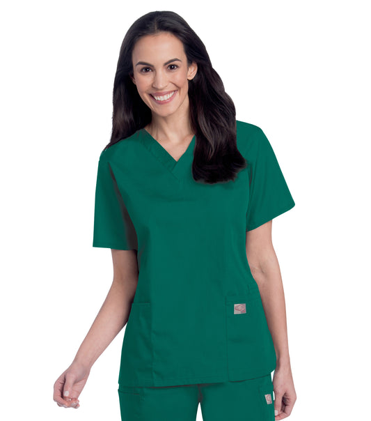 Women's 3-Pocket Clean Back V-Neck Scrub Top