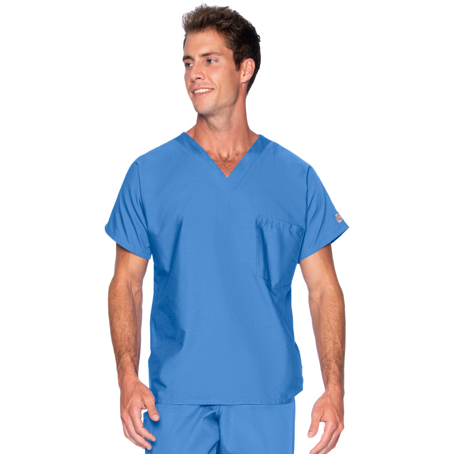 Unisex 1-Pocket Dolman Sleeve Tuckable V-Neck Scrub Top