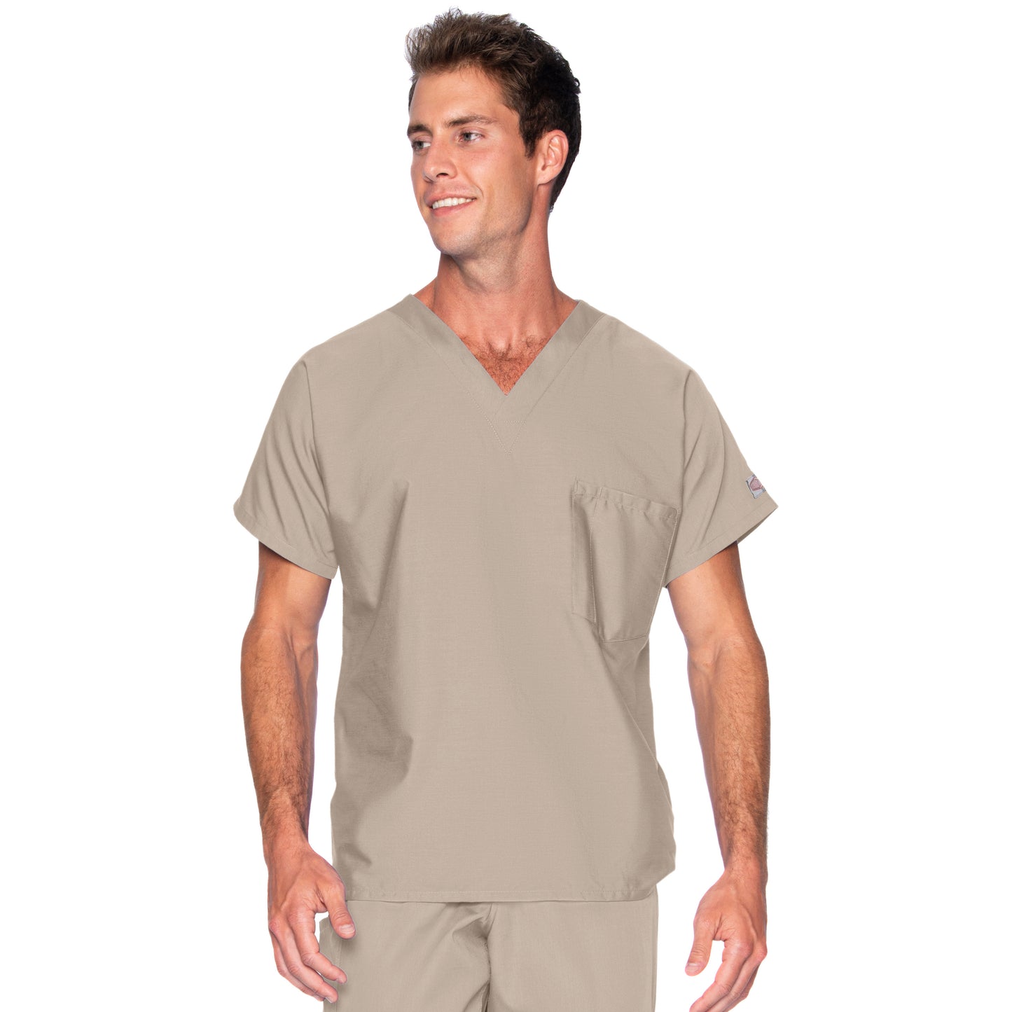 Unisex 1-Pocket Dolman Sleeve Tuckable V-Neck Scrub Top