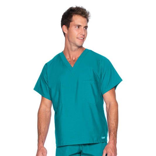 Unisex Reversible 1-Pocket V-Neck Scrub Top