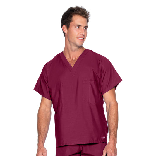 Unisex Reversible 1-Pocket V-Neck Scrub Top