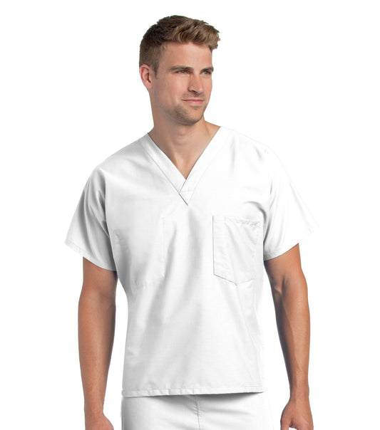 Unisex Reversible 1-Pocket V-Neck Scrub Top