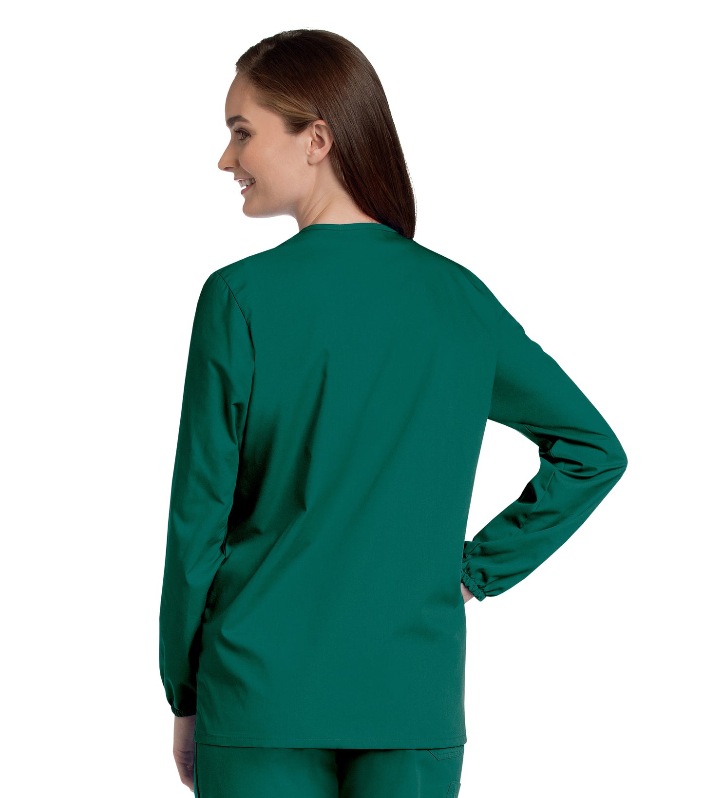 Women's 3-Pocket Crew Neck Warm-Up Scrub Jacket