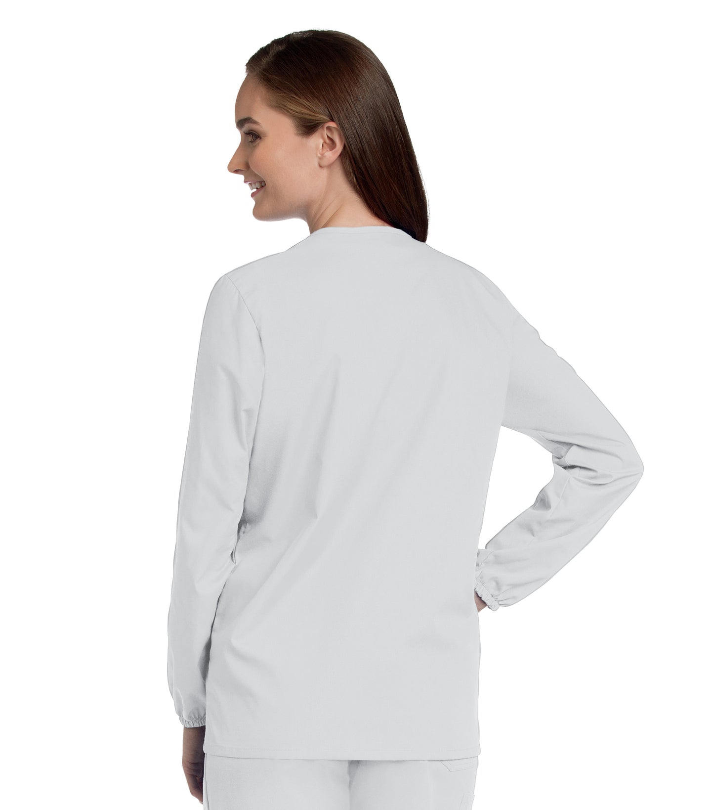 Women's 3-Pocket Crew Neck Warm-Up Scrub Jacket