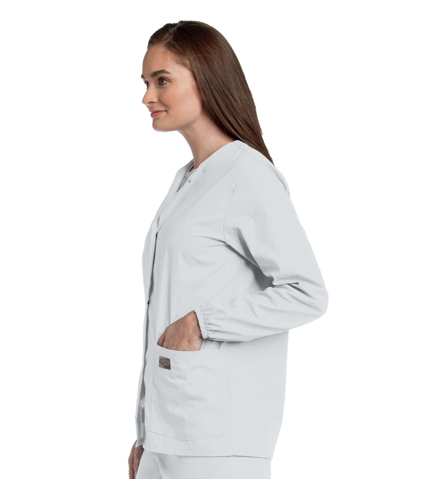 Women's 3-Pocket Crew Neck Warm-Up Scrub Jacket