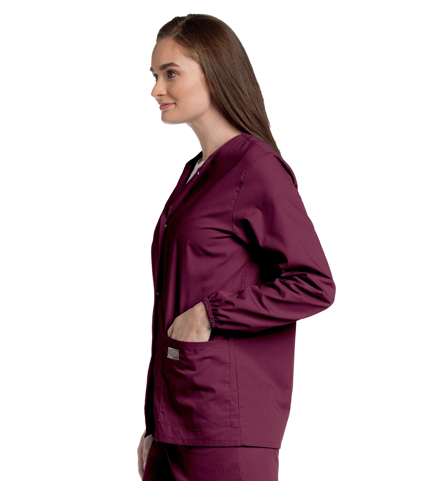 Women's 3-Pocket Crew Neck Warm-Up Scrub Jacket