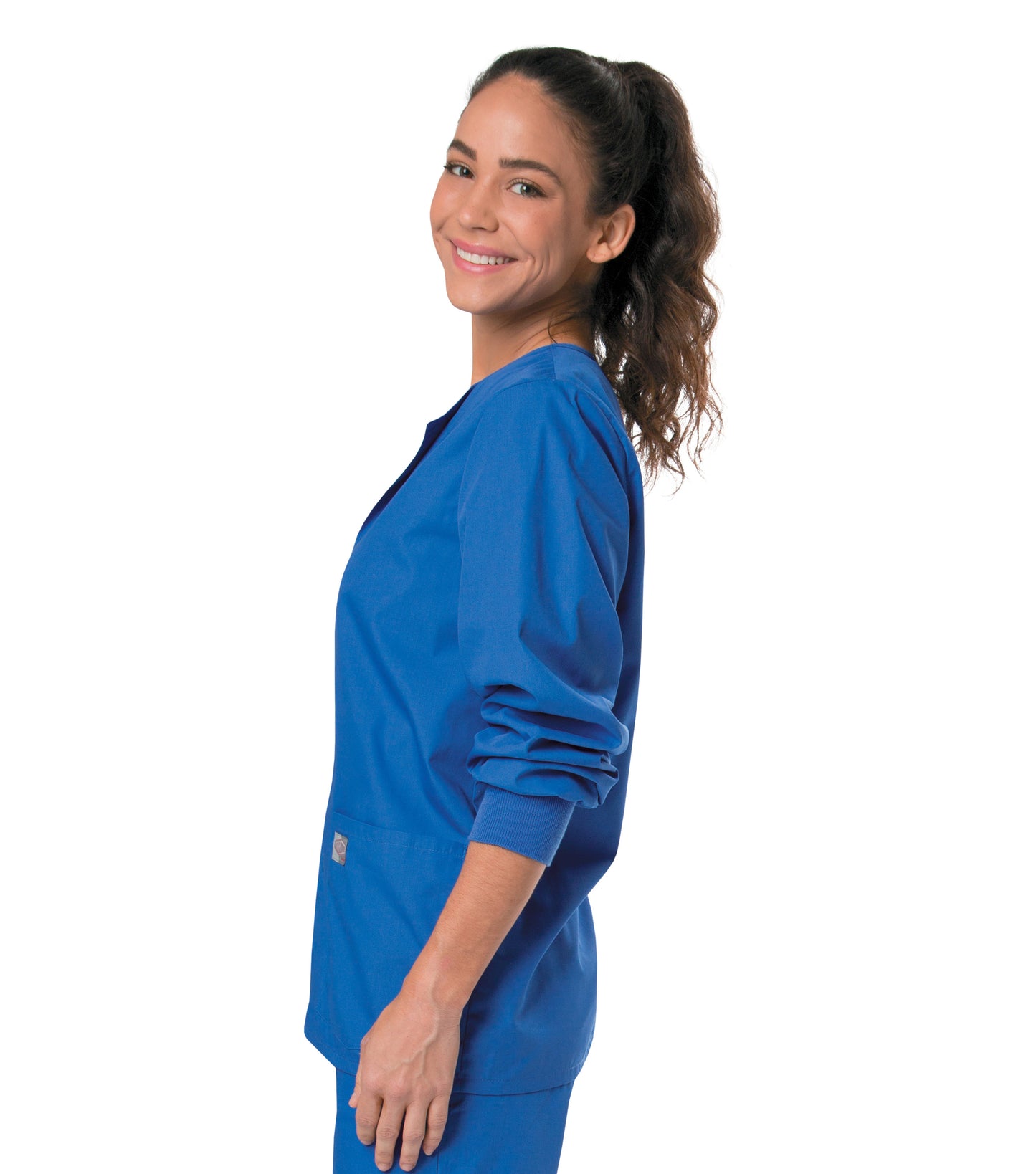 Unisex 3-Pocket Snap-Front Warm-Up Scrub Jacket