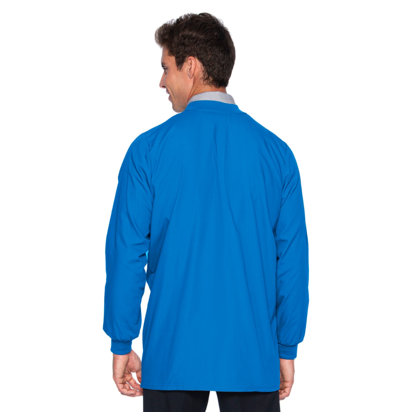 Men's 5-Pocket Crew Neck Warm-Up Scrub Jacket