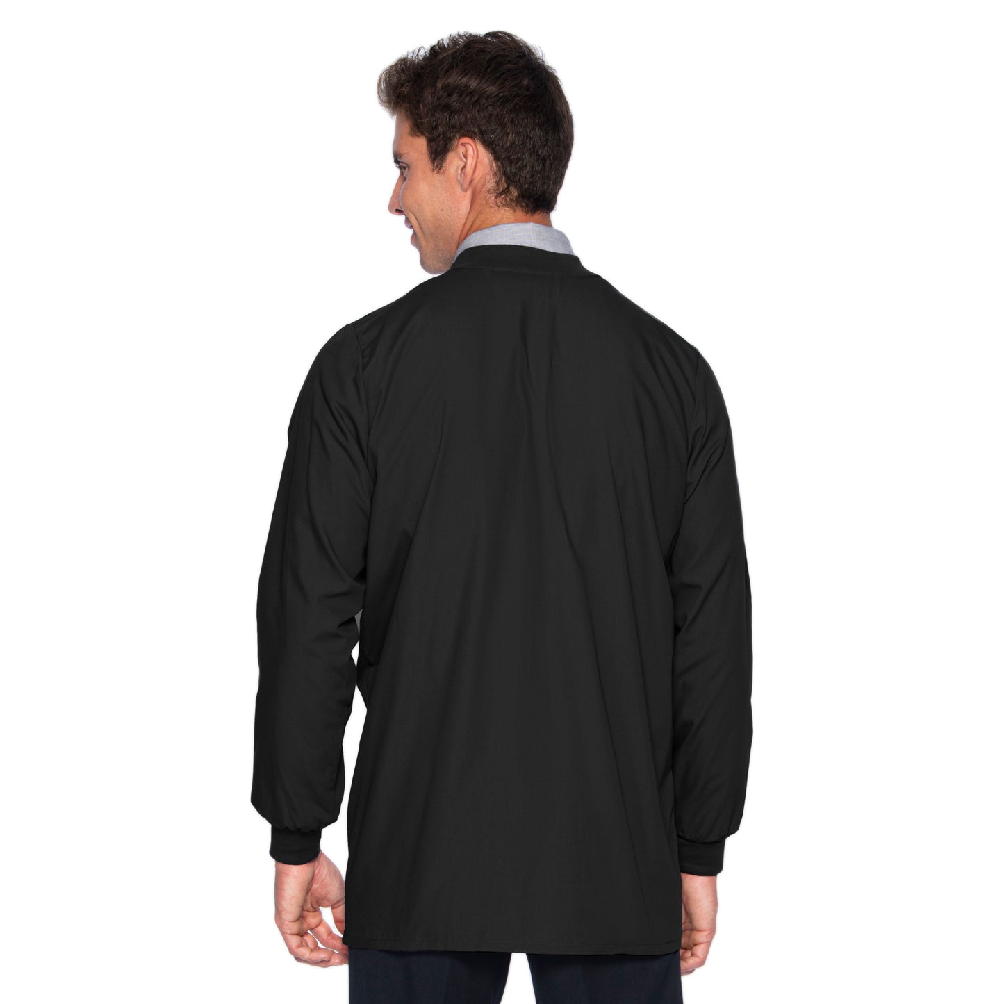 Men's 5-Pocket Crew Neck Warm-Up Scrub Jacket