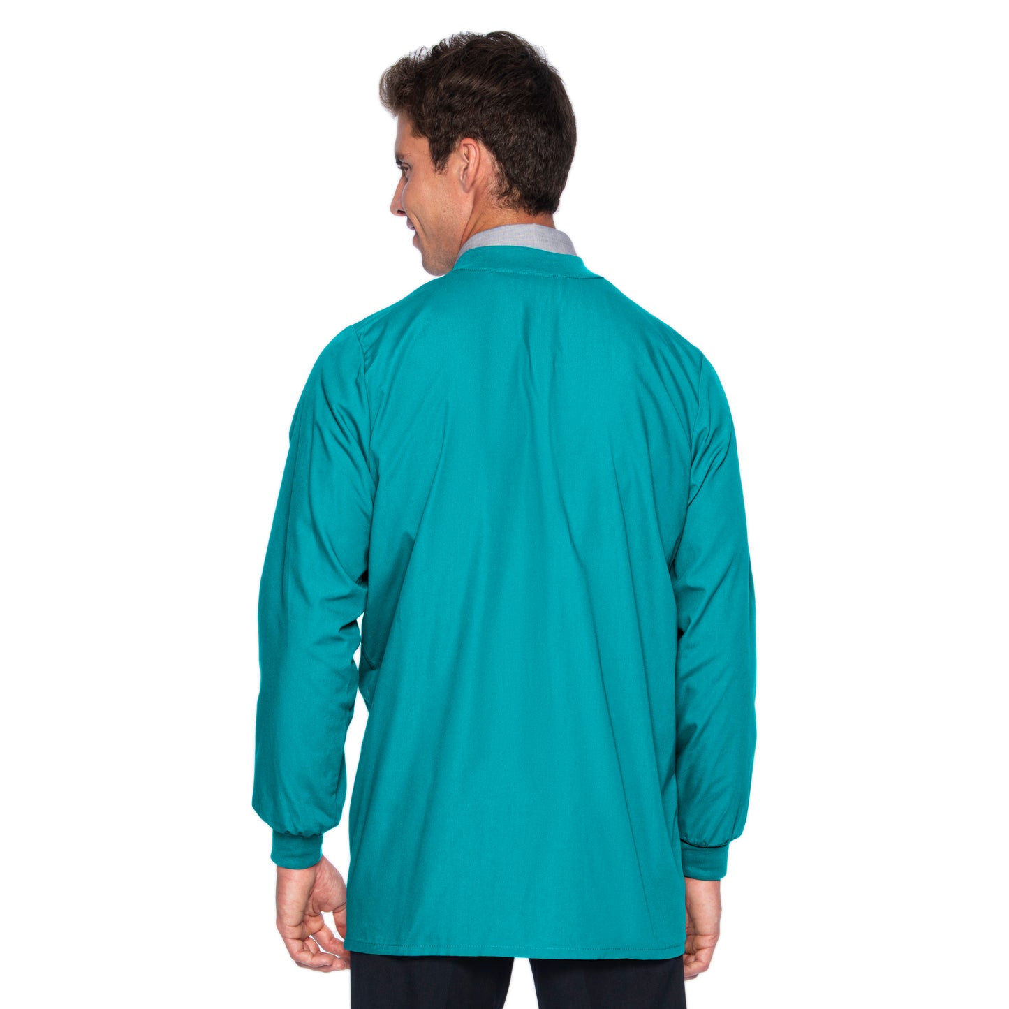 Men's 5-Pocket Crew Neck Warm-Up Scrub Jacket