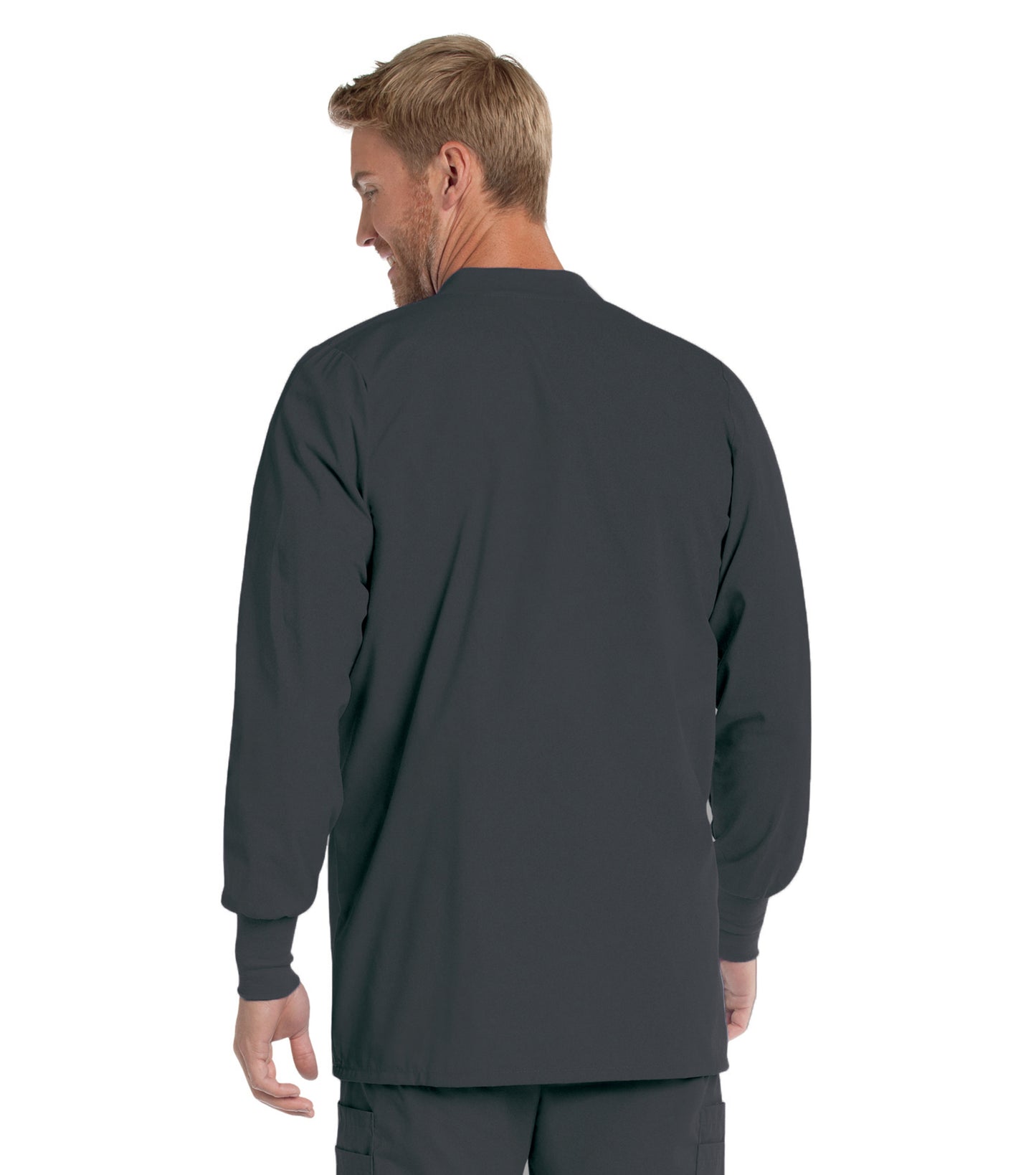 Men's 5-Pocket Crew Neck Warm-Up Scrub Jacket