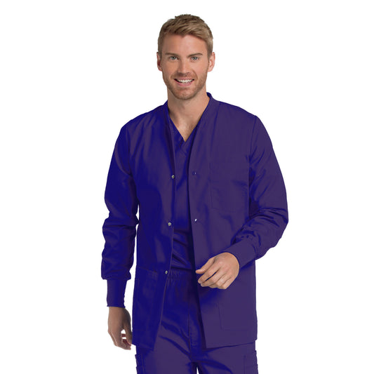 Men's 5-Pocket Crew Neck Warm-Up Scrub Jacket