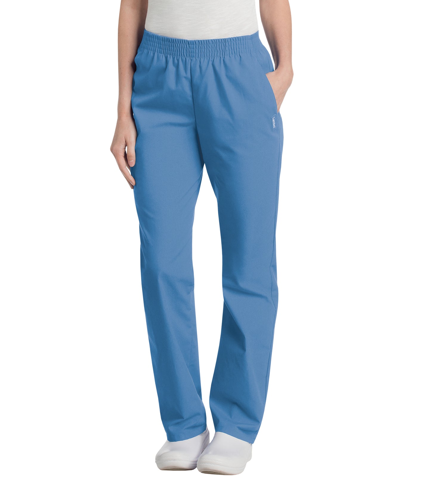 Women's 2-Pocket High-Rise Elastic Waist Straight Leg Scrub Pant