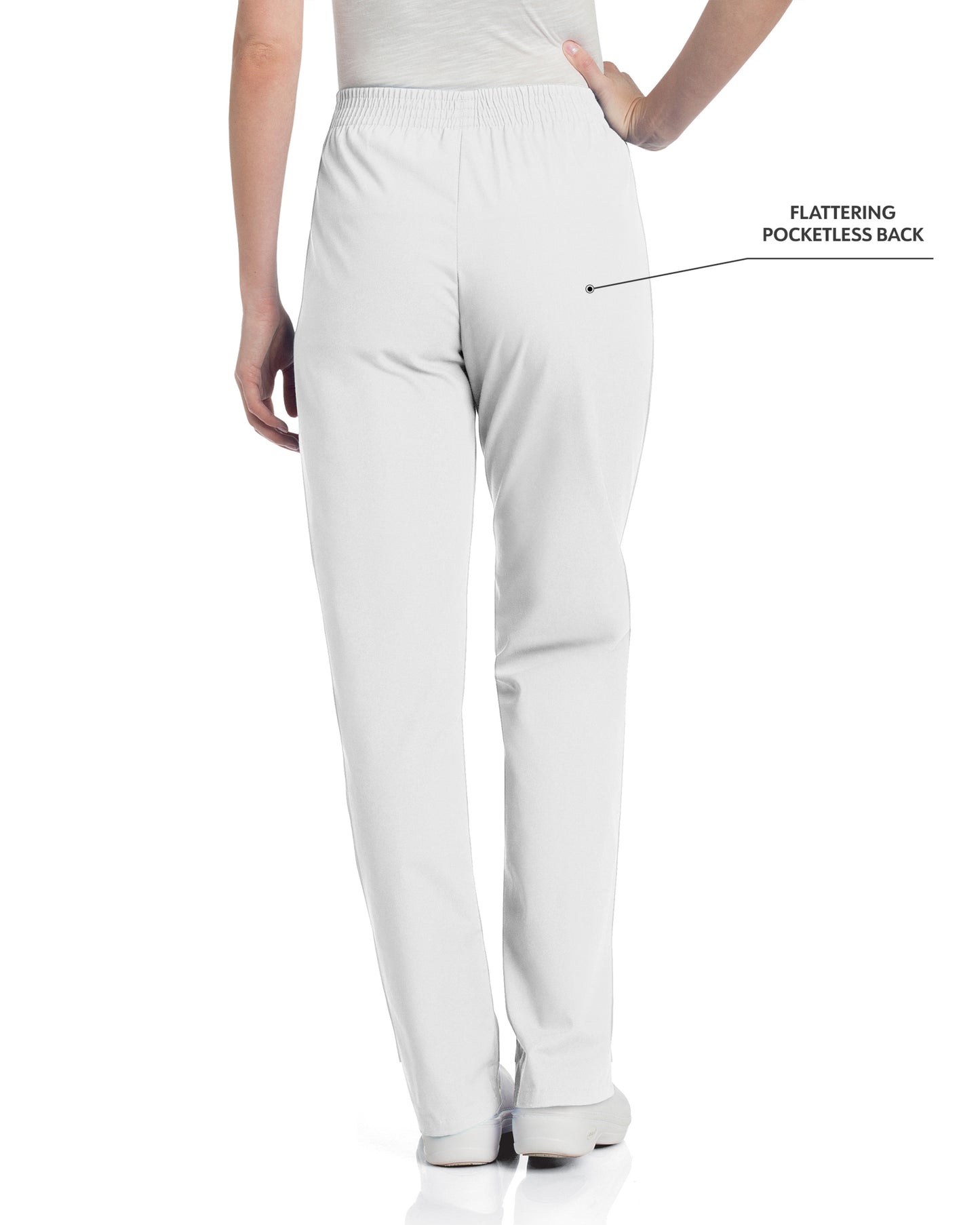 Women's 2-Pocket High-Rise Elastic Waist Straight Leg Scrub Pant