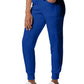 Women's 7-Pocket Mid-Rise Rib-Knit Elastic Waist Cargo Scrub Pant