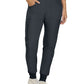 Women's 7-Pocket Mid-Rise Rib-Knit Elastic Waist Cargo Scrub Pant