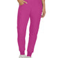 Women's 7-Pocket Mid-Rise Rib-Knit Elastic Waist Cargo Scrub Pant