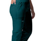 Women's 5-Pocket Mid-Rise Rib-Knit Elastic Waist Straight Leg Scrub Pant