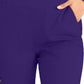 Women's 5-Pocket Mid-Rise Rib-Knit Elastic Waist Straight Leg Scrub Pant