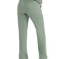 Women's 5-Pocket Mid-Rise Rib-Knit Elastic Waist Straight Leg Scrub Pant