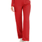 Women's 5-Pocket Mid-Rise Rib-Knit Elastic Waist Straight Leg Scrub Pant