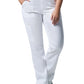 Women's 5-Pocket Mid-Rise Rib-Knit Elastic Waist Straight Leg Scrub Pant