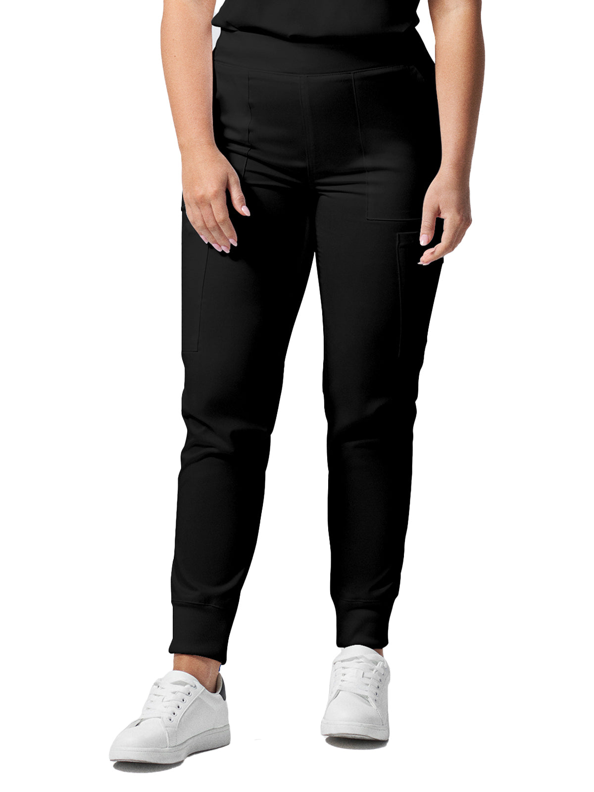 Women's 6-Pocket Mid-Rise Elastic-Back Waist Jogger Scrub Pant