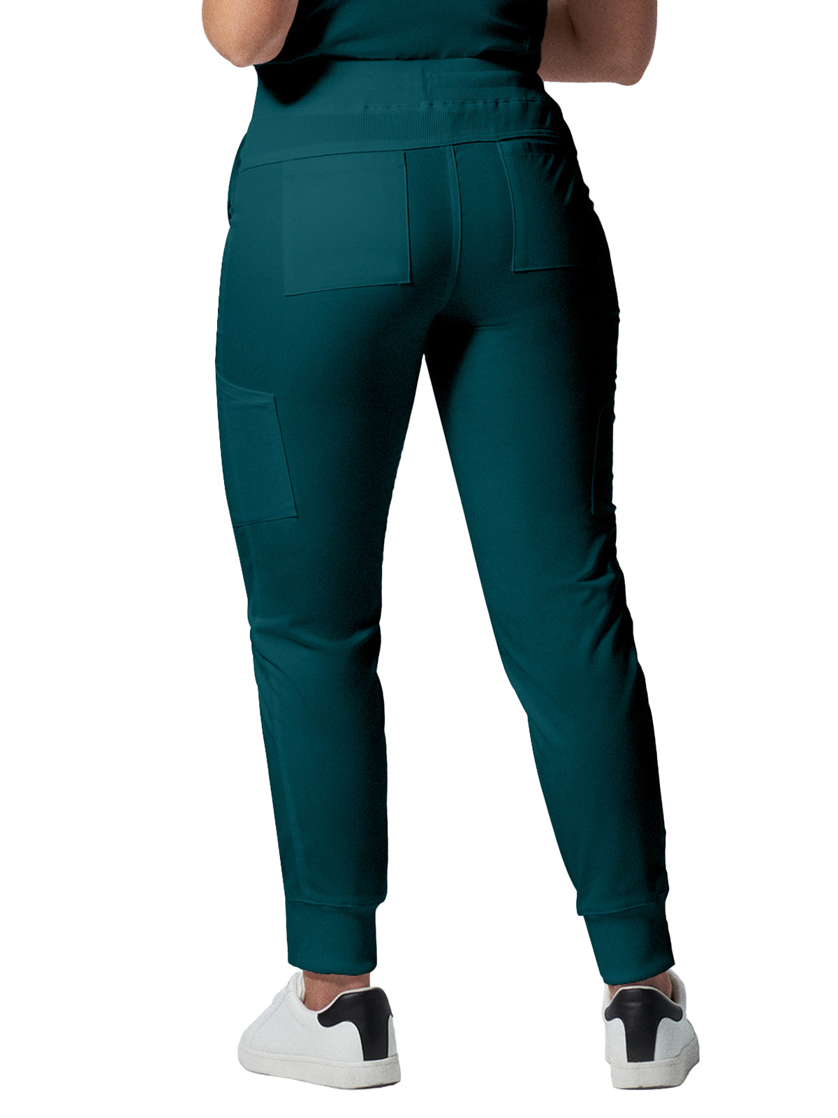 Women's 6-Pocket Mid-Rise Elastic-Back Waist Jogger Scrub Pant