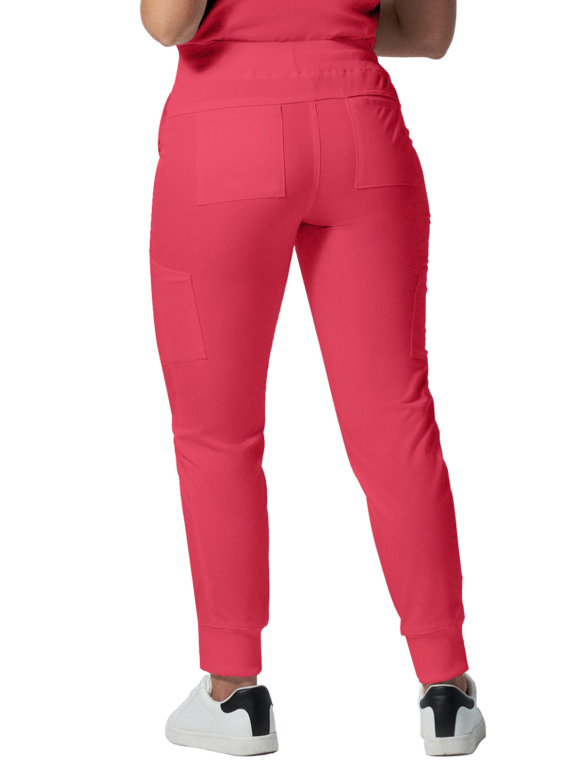 Women's 6-Pocket Mid-Rise Elastic-Back Waist Jogger Scrub Pant