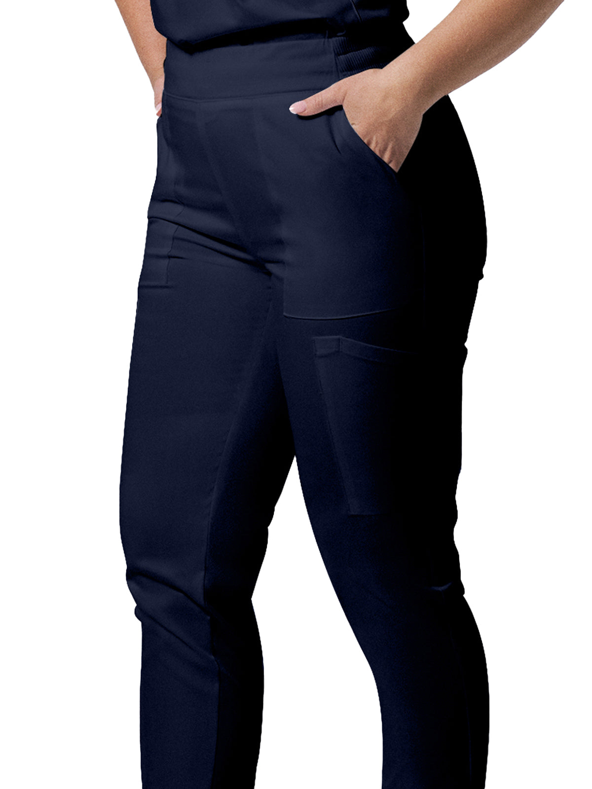 Women's 6-Pocket Mid-Rise Elastic-Back Waist Jogger Scrub Pant