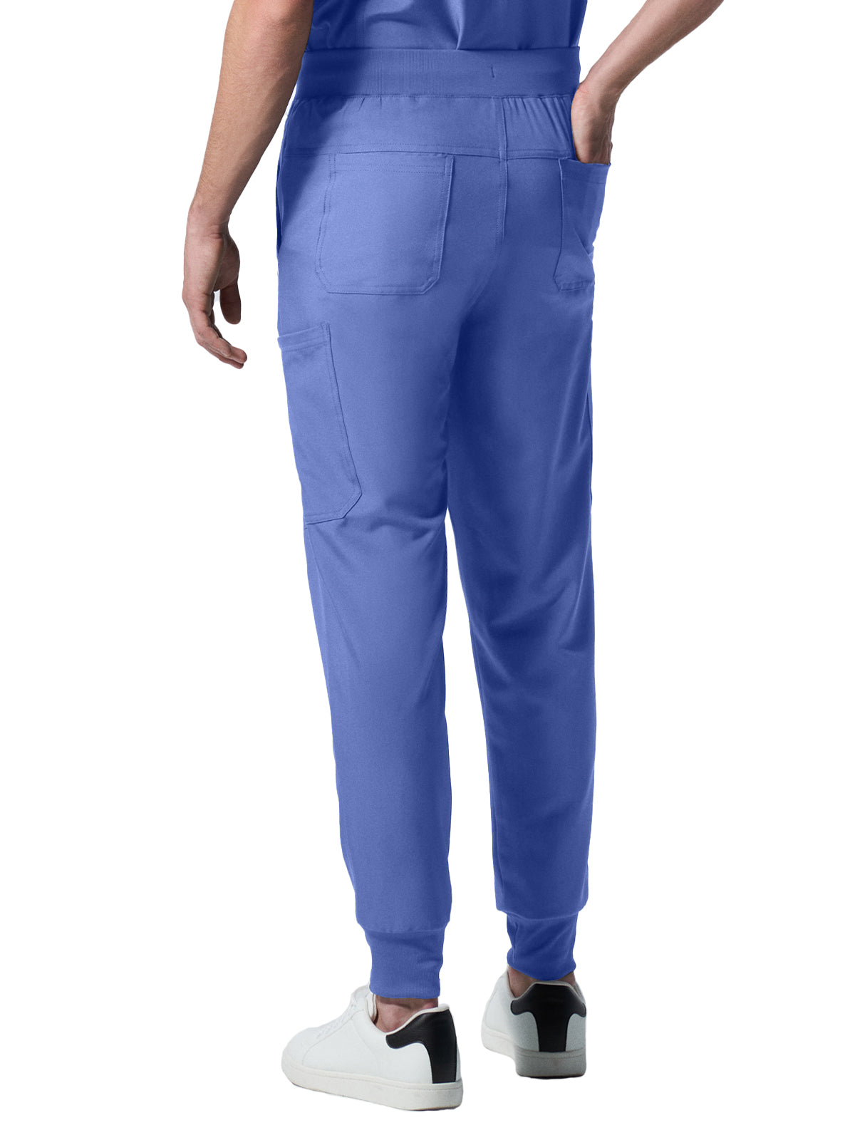 Men's 7-Pocket Mid-Rise Triple-Elastic Waist Jogger Scrub Pant